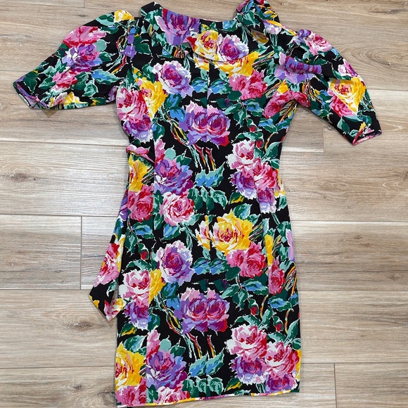 Vintage Emanuel Ungaro Floral Wrap Dress - Picture 8 of 8